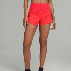 Lululemon Speed up mid rise shorts 4” color carnation red!